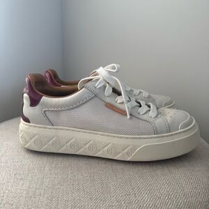 Tory Burch Ladybug Sneaker-White w/Burgundy (size 7)